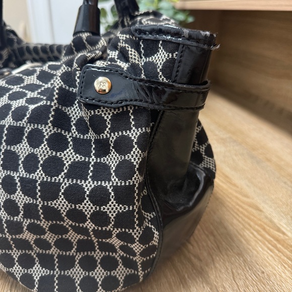 Kate Spade Black and Off Cloth White Geometric Pattern Bag - Picture 6 of 15